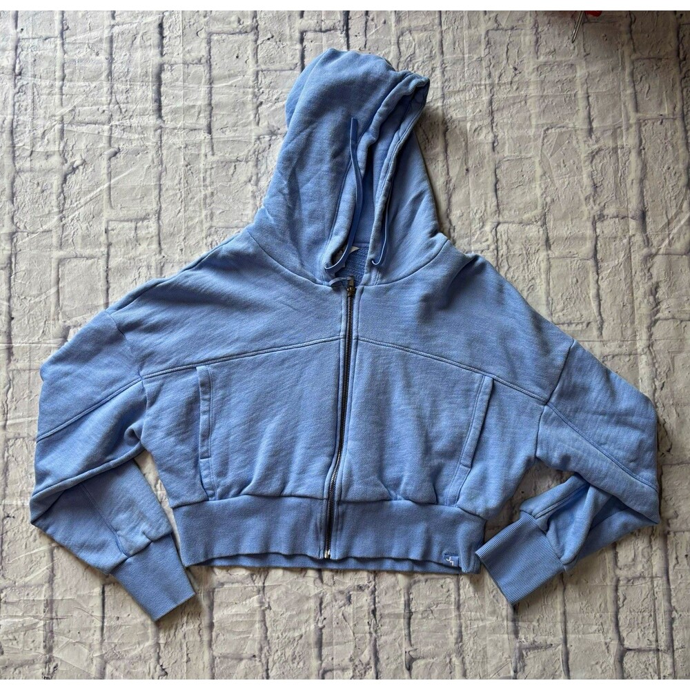 JoyLab Light Blue Cropped Zip-Up Hoodie | Athleisure
